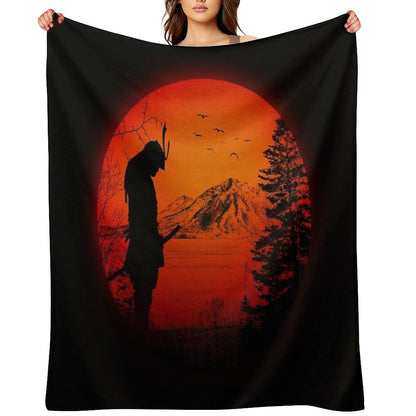 My Love Japan  Samurai Warrior  Ninja  Katana Throw Blanket
