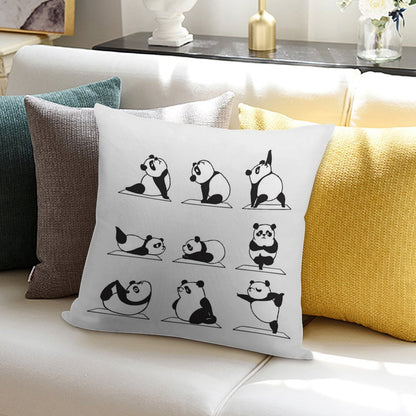 Panda Yoga Soft Shrink-Resistant Throw Pillow