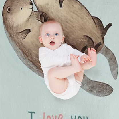 I Love You Like No Otter Throw Blanket