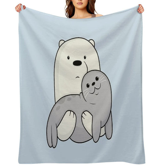 Ice Bear And Seal Throw Blanket