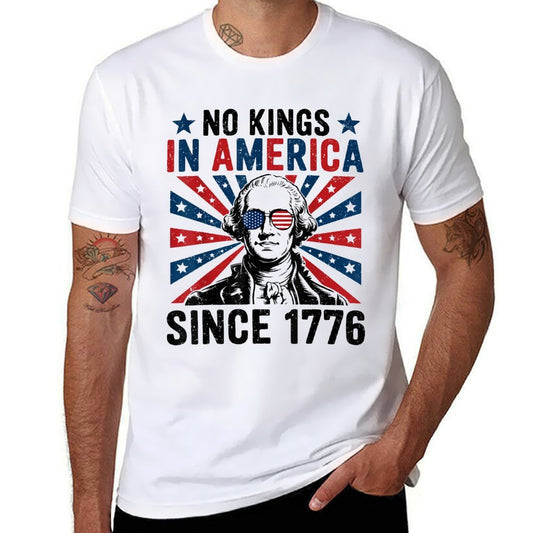 No Kings In America Since 1776 Vintage Patriotic USA  Easy-care T-Shirt