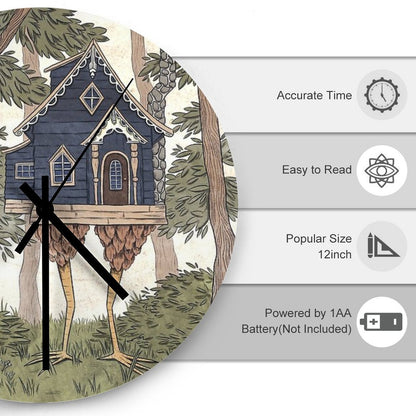Baba Yaga's House Wall Clock
