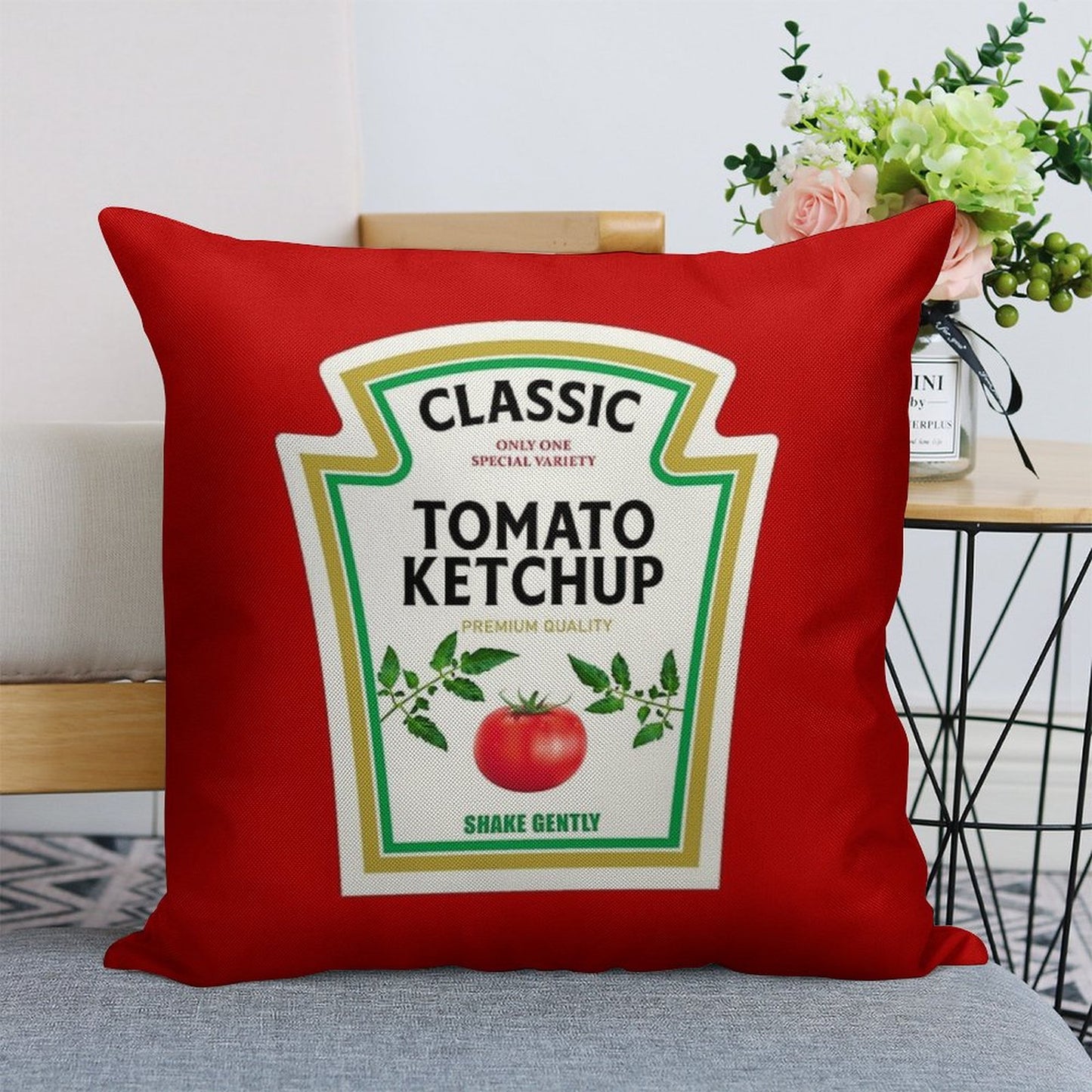 Ketchup Halloween 2023 Costume Family Group Matching Couple Mustard Mayo Linen Throw Pillow Cover