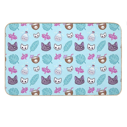 Pirate Cat  Turquoise  Nikury Bath Mat