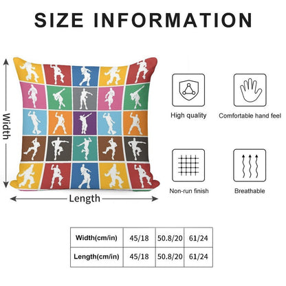 Battle Royale Victory Dance Rainbow Lattice Funny Soft Reinforced Edging Throw Pillow