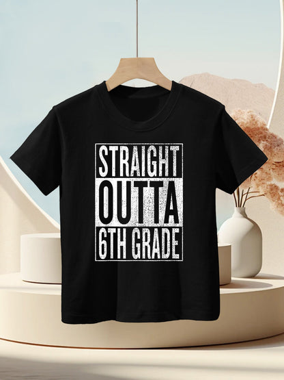 Straight Outta 6th Grade Cool Junior High Gear - Graduation Kids T-Shirt