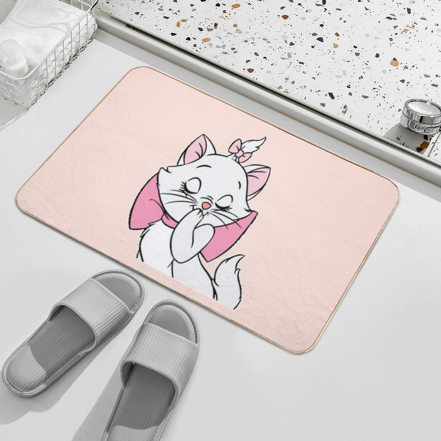 Marie Cute Aristocats. Beautiful Kitty. Cartoon Cat Teehee Bath Mat