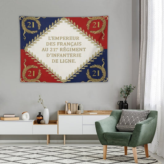 Napoleonic French Regimental Flag '21me' 1804 Tapestry