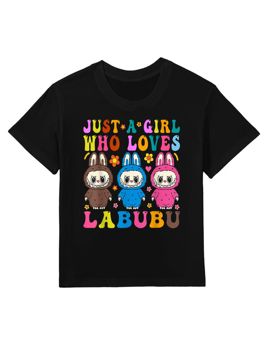 Funny Labubu Just A Girl Who Loves Labubu The Monsters Women Kids T-Shirt