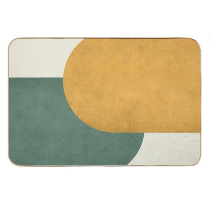 Half Circle Colorblock - Gold Green Bath Mat