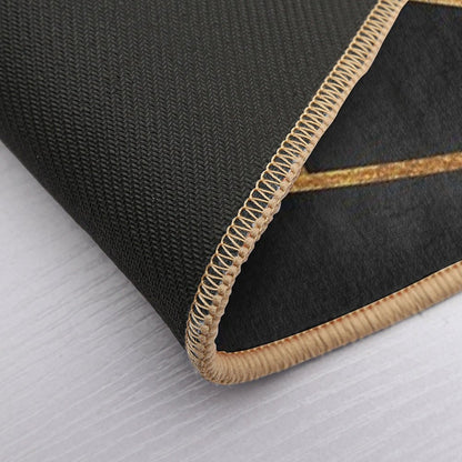 Black Gold Stone Geometric Bath Mat