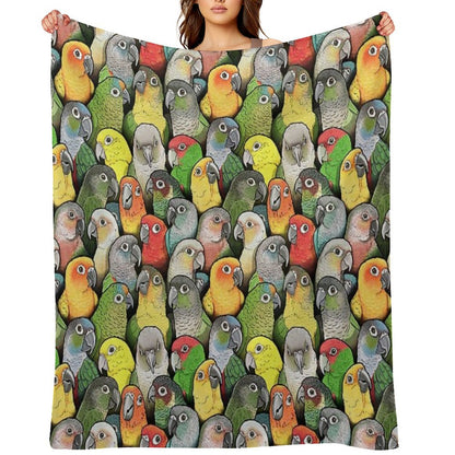 Colour of Conures Throw Blanket