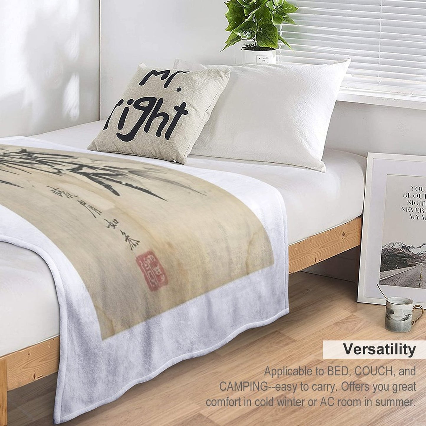 Bamboo in Snow Throw Blanket