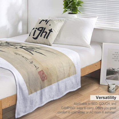 Bamboo in Snow Throw Blanket