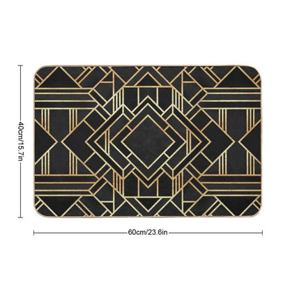 Art Deco Black Bath Mat