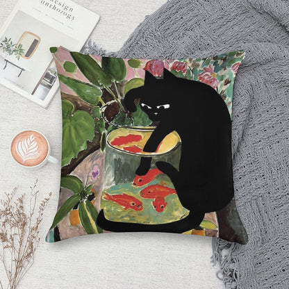 Matisse's Goldfish And A Cat Soft Bedroom Essential Throw Pillow
