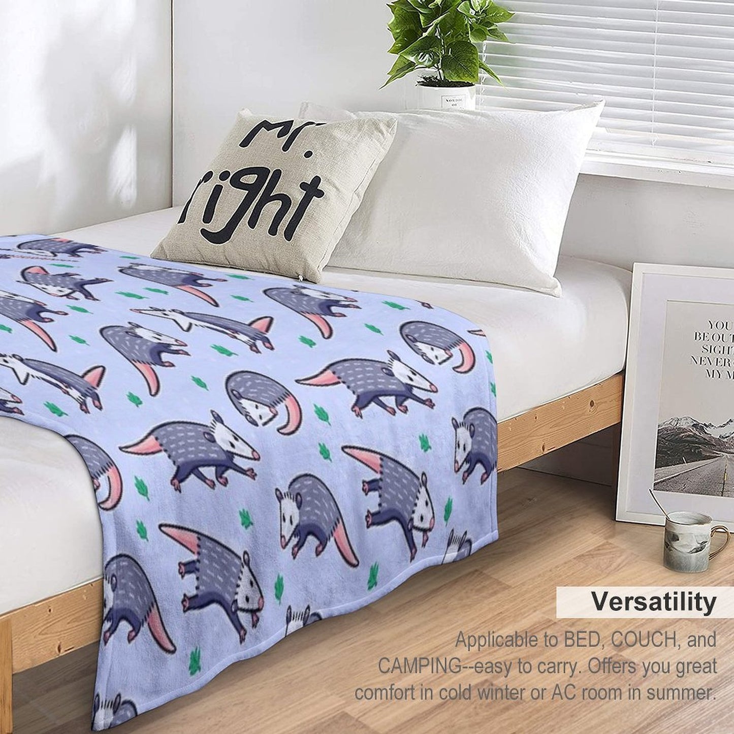 Opossum Pattern 2 Throw Blanket