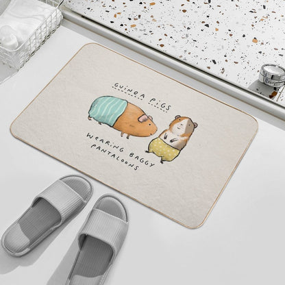Guinea Pigs Wearing Baggy Pantaloons  Toxin-Free Bath Mat