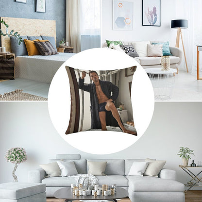 Sebastian Stan Linen Throw Pillow Cover