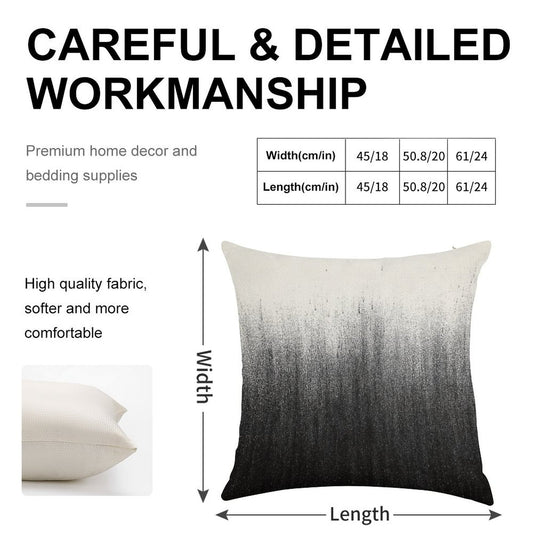Charcoal Ombré Linen Throw Pillow Cover