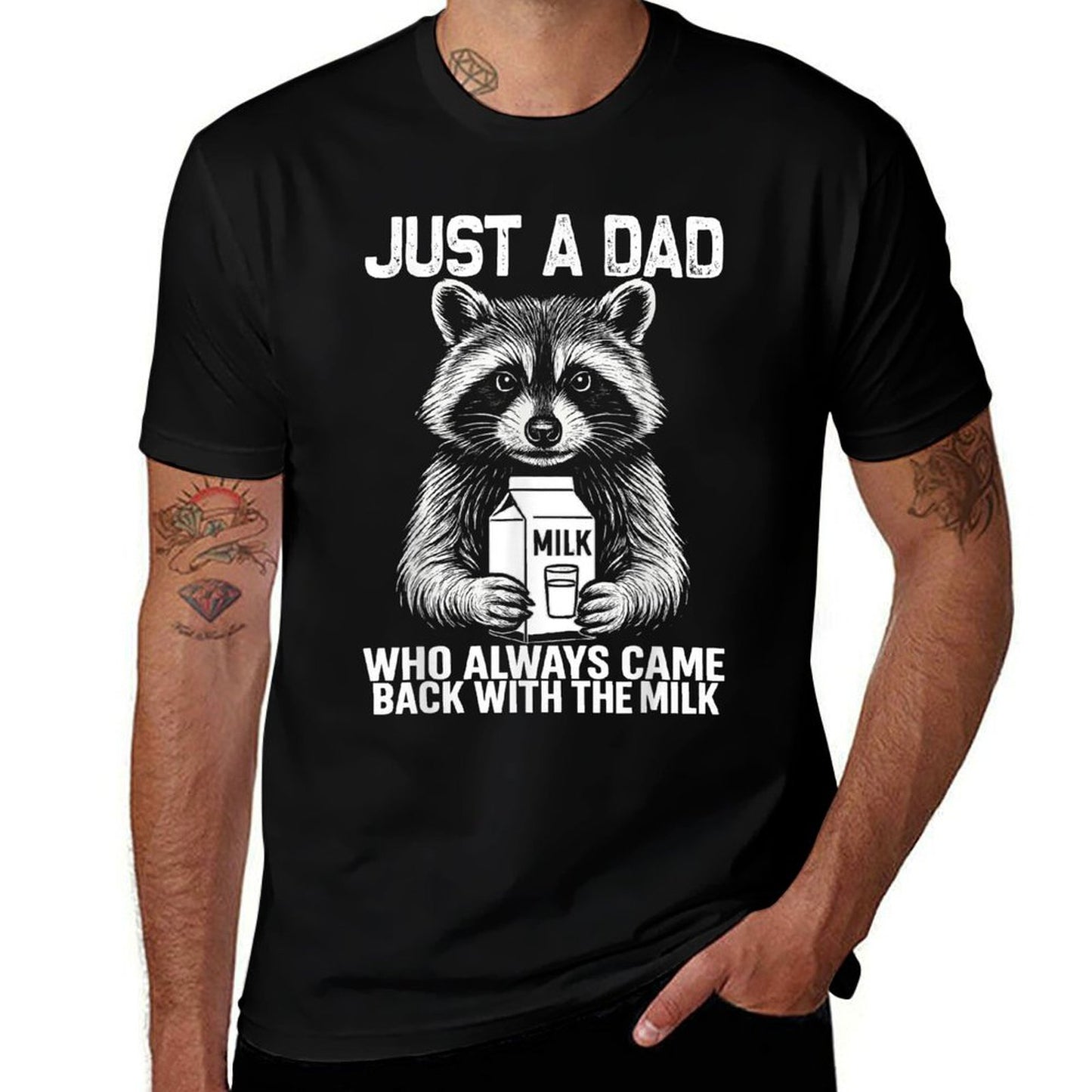 Just A Dad Who Always Came Back Fathers Day Funny Mens  Durable T-Shirt