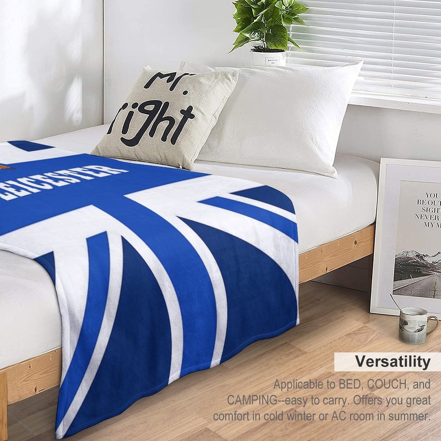 Leicester - Union Jack Flag Throw Blanket