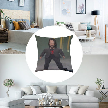 Baby Keanu Reeves Linen Throw Pillow Cover