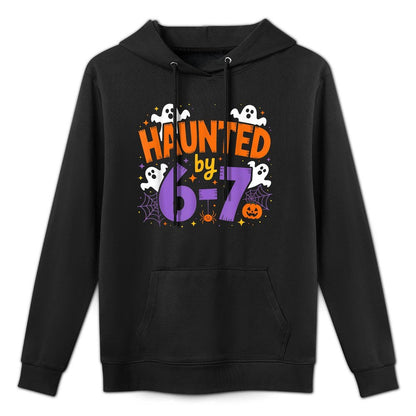 Haunted by 6-7 Halloween Ghosts And Spiders Design Relaxed Fit Hoodie