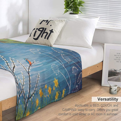 Spring at Kingfisher Pool Throw Blanket