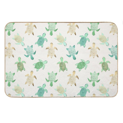 Gilded Jade & Mint Turtles Bath Mat