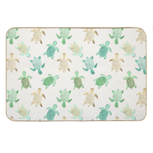 Gilded Jade & Mint Turtles Bath Mat
