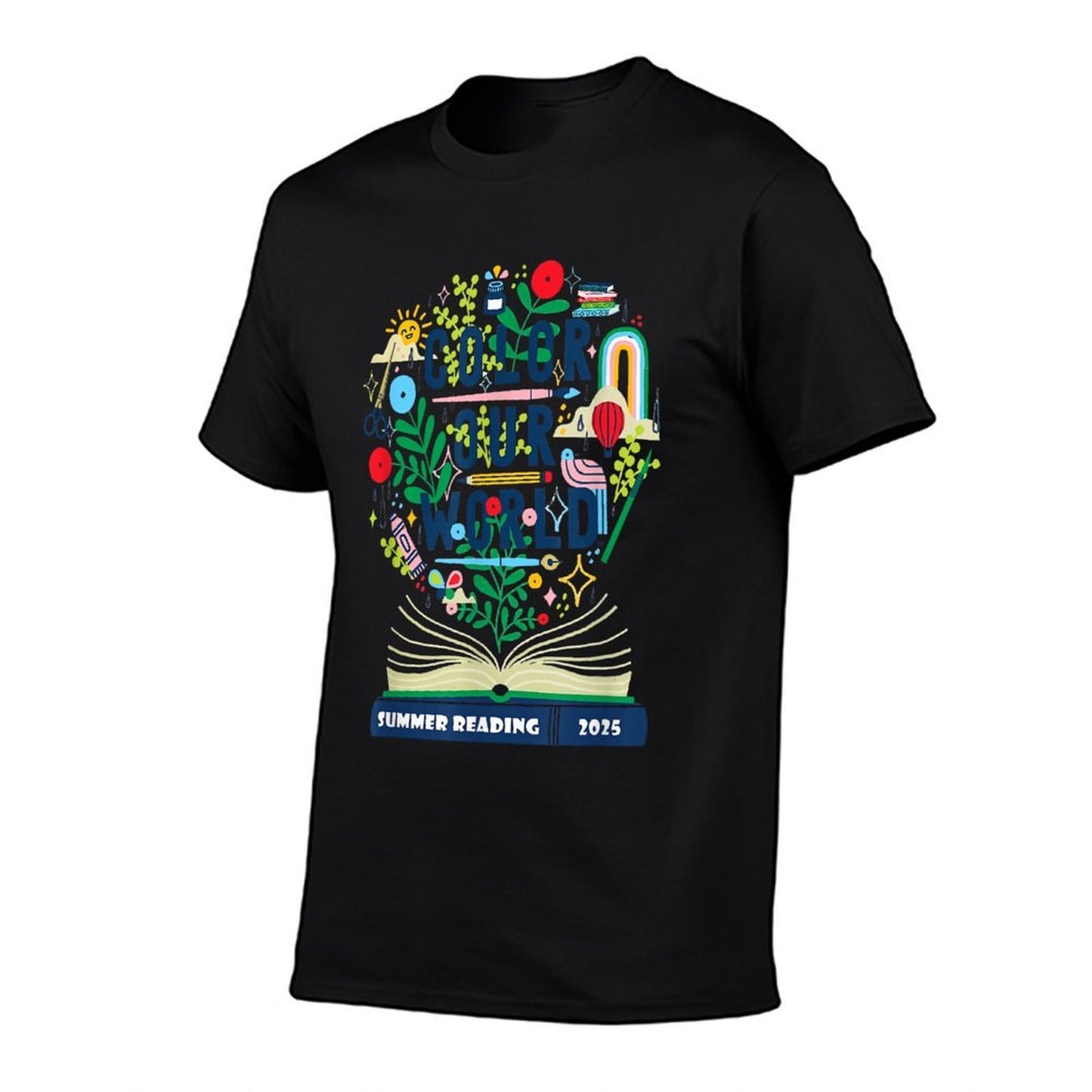 Color Our World Summer Reading 2025 Boho Wildflower Book  Eco-friendly Material T-Shirt
