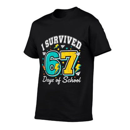 I Survived 67 Days of School Funny 67 Teachers Students Meme  Moisture-wicking T-Shirt