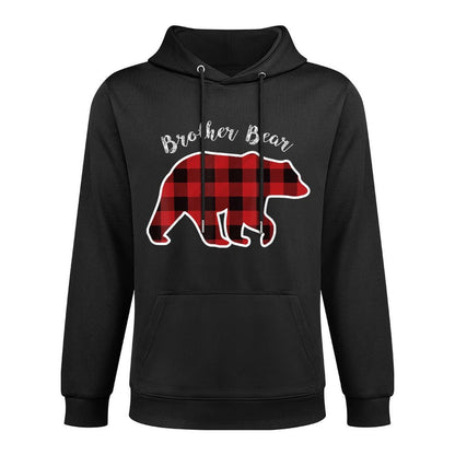 BROTHER BEAR  Men Red Plaid Christmas Pajama Gift Easy Care Hoodie