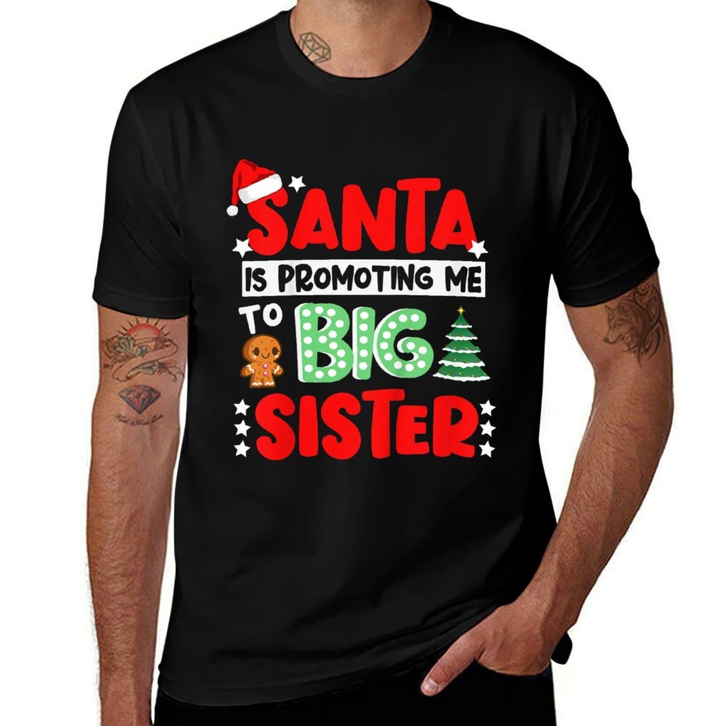 Santa Is Promoting Me to Big Sister Christmas  Summer-ready Fabric T-Shirt