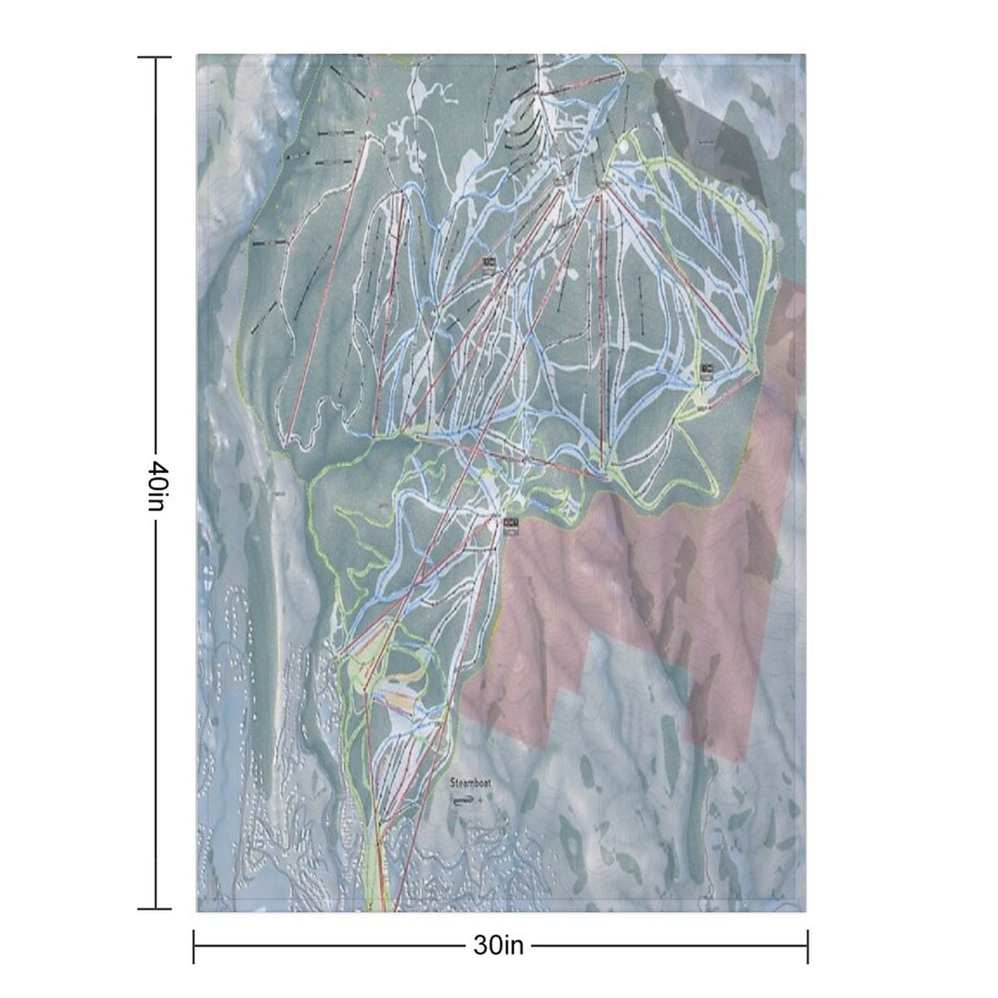 Steamboat Resort Trail Map Throw Blanket