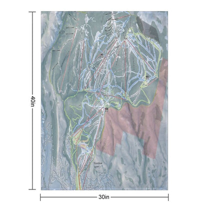 Steamboat Resort Trail Map Throw Blanket