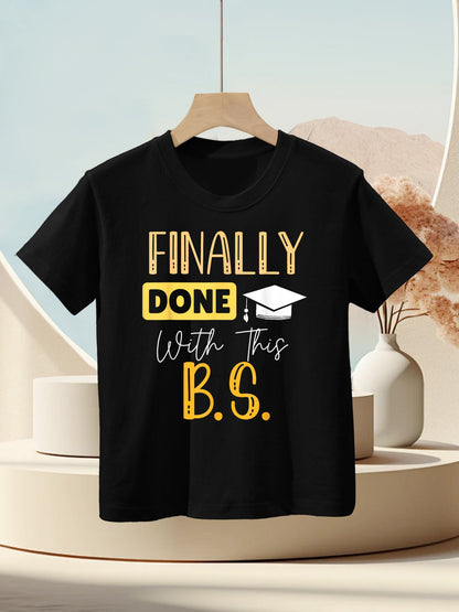 Finally Done With This Bs Bachelor&#39;s Bachelor Graduation Kids T-Shirt