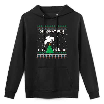 Horse Rider Equestrian Cowboy Ugly Christmas Sweater Jumper Sweatshirt Shrink-Resistant Hoodie
