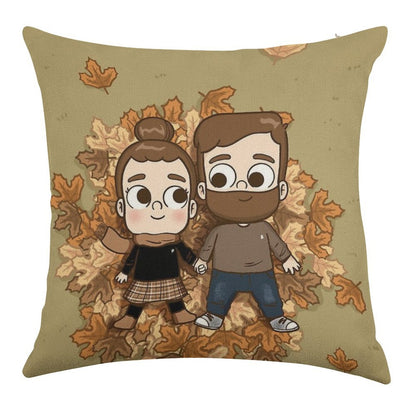 Fall Phone Home - Pibubear Linen Throw Pillow Cover