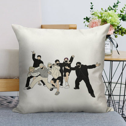 Stray Kids Responsible Kids Linen Throw Pillow Cover