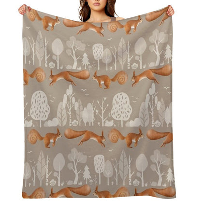 Cute Squirrel Throw Blanket