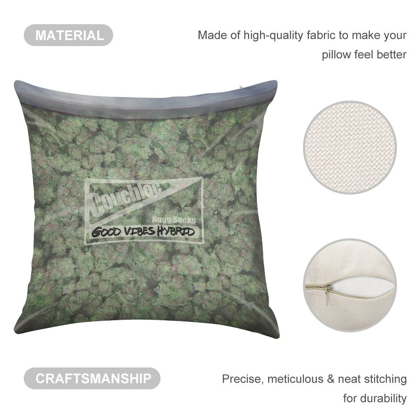 The Big Bag of Weed Pillow Linen Throw Pillow Cover