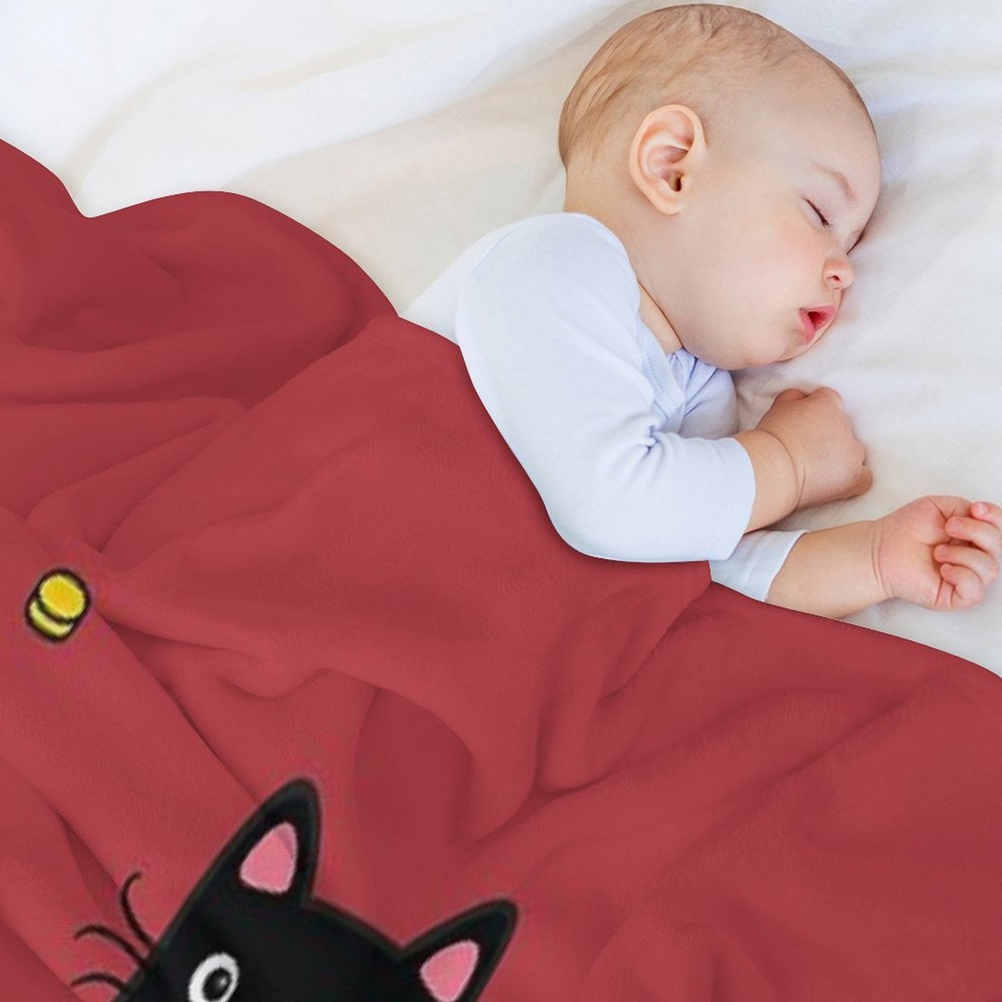 FUR ANTIDEPRESSANT . Cute Black Cat Illustration. A Gift for A Pet Lover. Throw Blanket