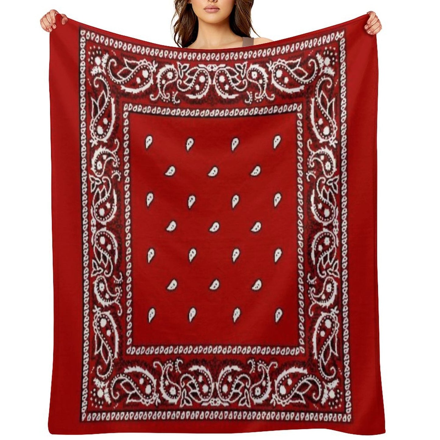 Red Bandana Throw Blanket
