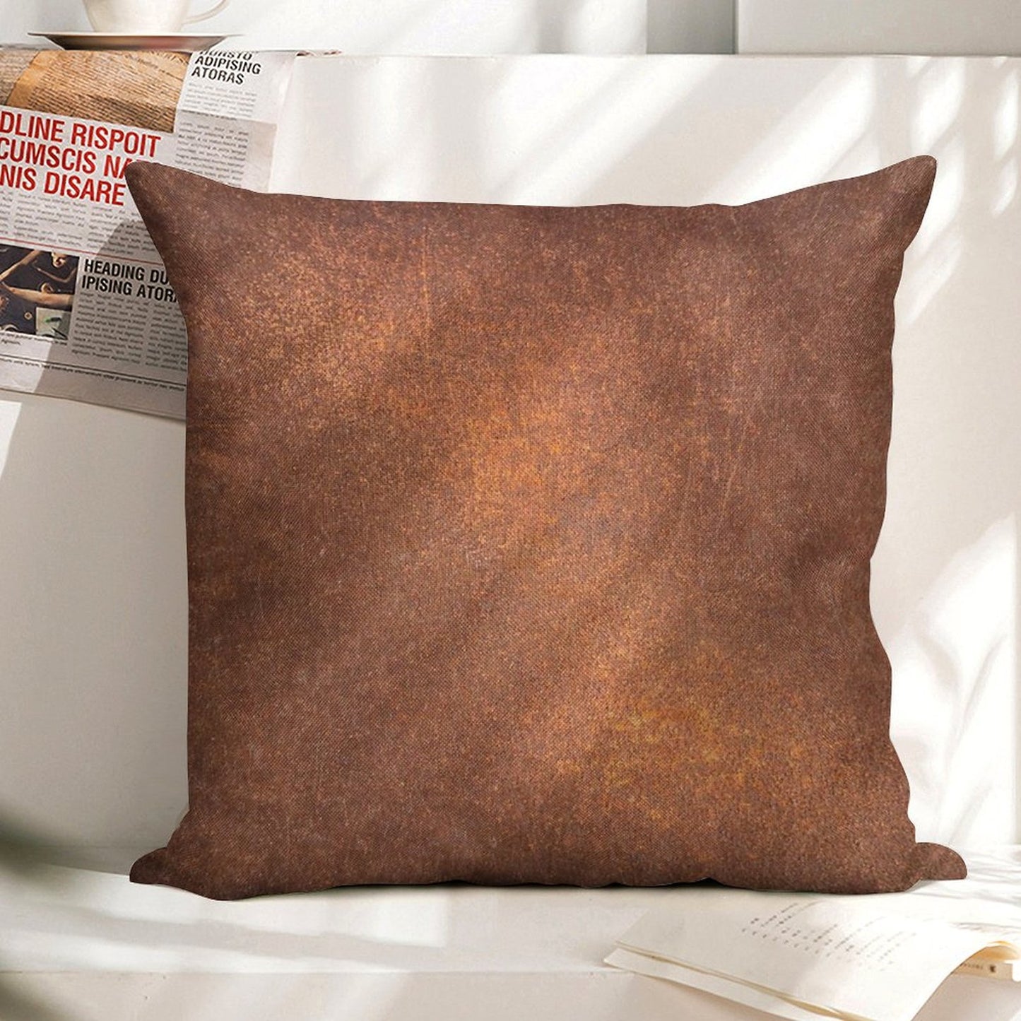 Old Metal Iron Rust Linen Throw Pillow Cover