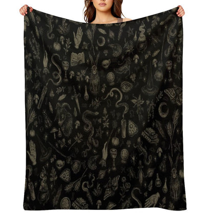 Just Witch Things (black And Beige) Throw Blanket