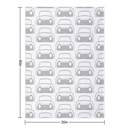 Triumph TR4 Classic Car Black Outline Graphic Throw Blanket