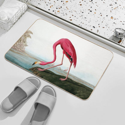 Vintage Pink Flamingo  Absorbent Bath Mat