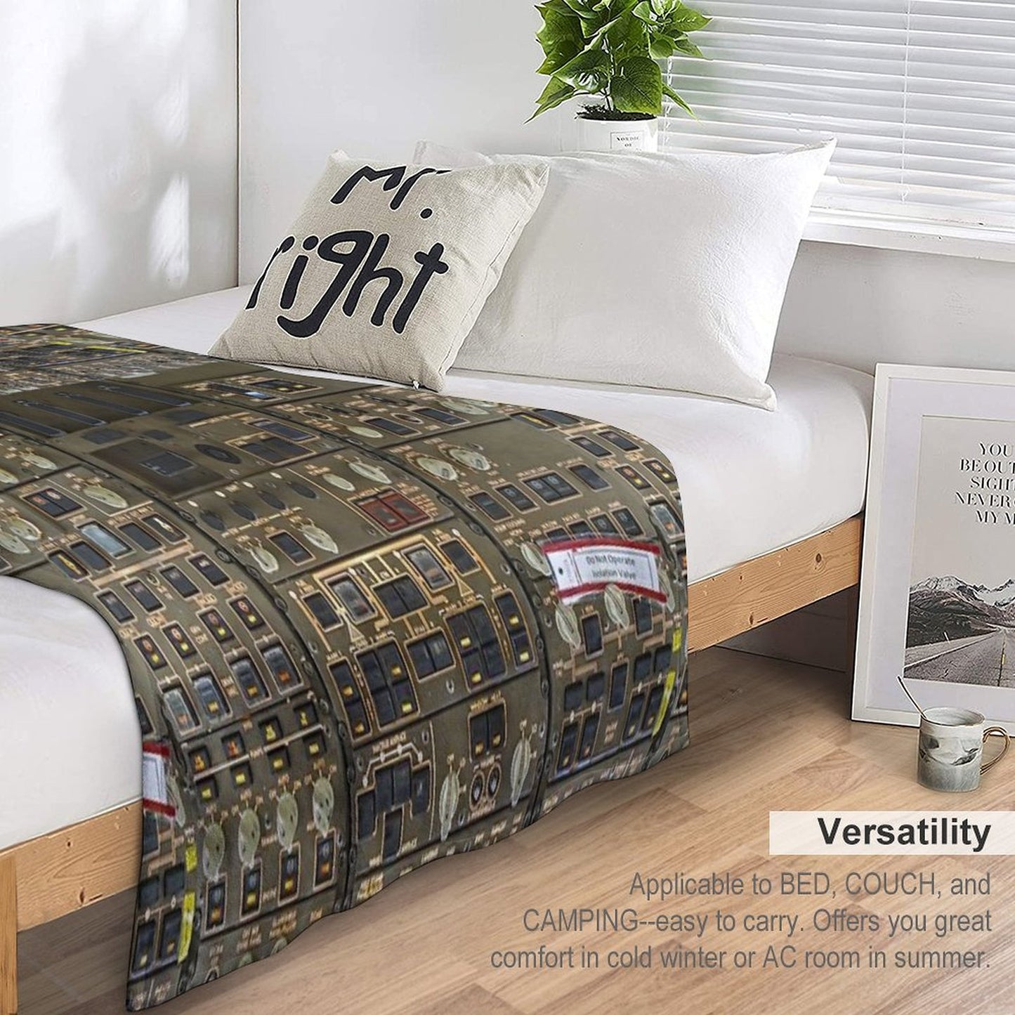 Boeing 747 Overhead Panel Cockpit Throw Blanket